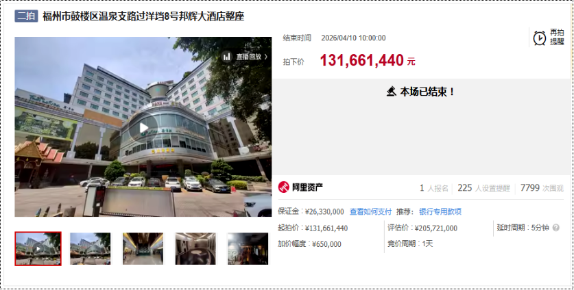  福州邦辉大酒店28年沉浮录：法拍市场的价值重估与投资逻辑 房产家居