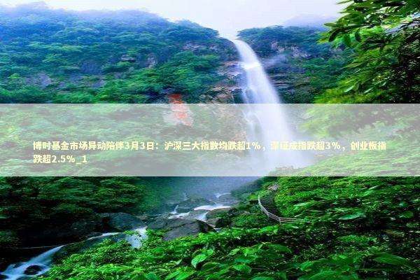 博时基金市场异动陪伴3月3日:沪深三大指数均跌超1%,深证成指跌超3%,创业板指跌超2.5%_1 博时基金市场异动陪伴3月3日:沪深三大指数均跌超1%,深证成指跌超3%,创业板指跌超2.5%_1 新闻