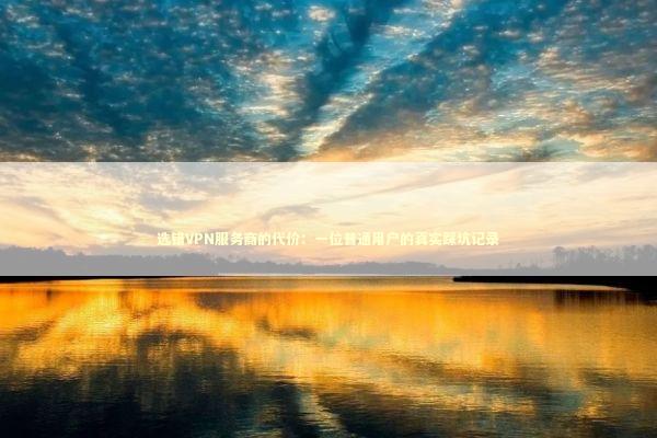 选错VPN服务商的代价：一位普通用户的真实踩坑记录 IT技术